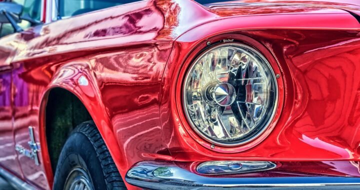 ford, mustang, car, vehicle, red car, shiny, shiny car, headlight, luxury car, v8, ford mustang, automotive, auto, oldtimer, car wallpapers, sports car, classic, maintained, red, old, chrome plated, chrome, polished